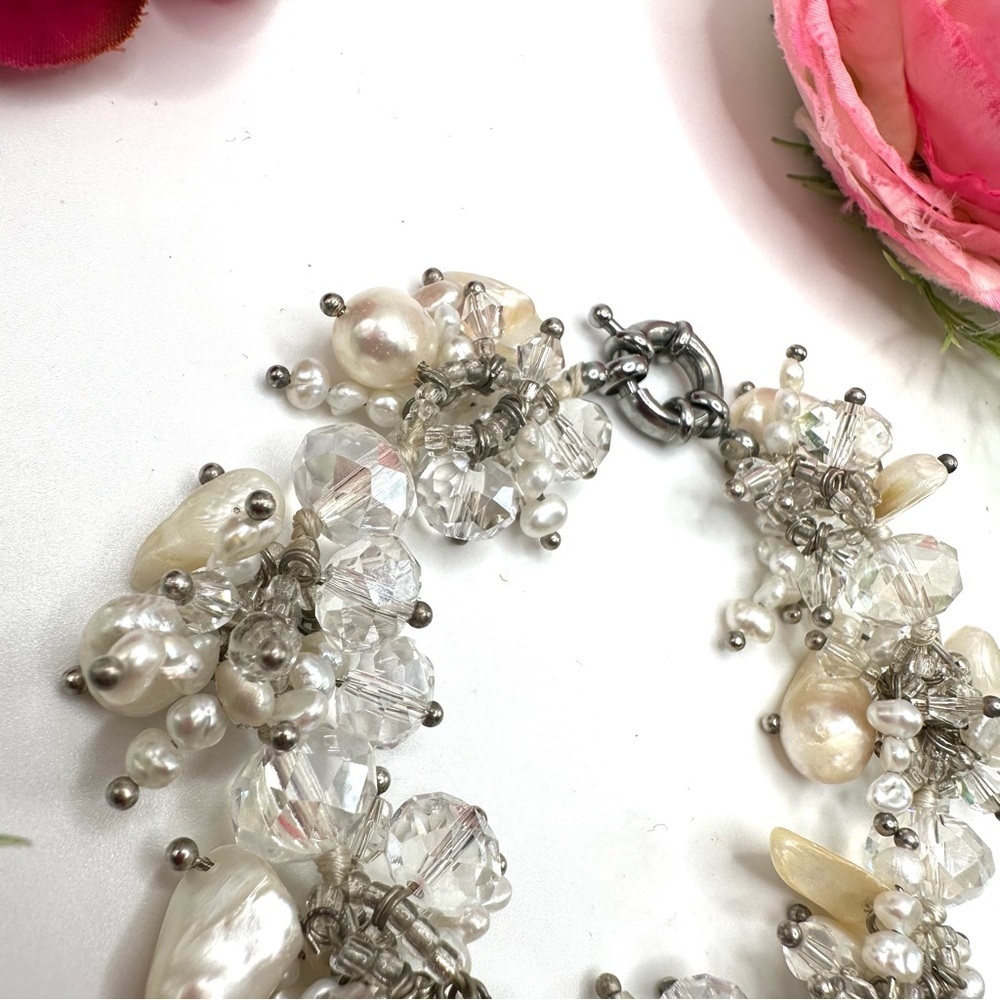 NEW⚜️Baroque Freshwater Pearl & Crystal Beaded CUSTOM MADE Bracelet - Picture 4 of 7